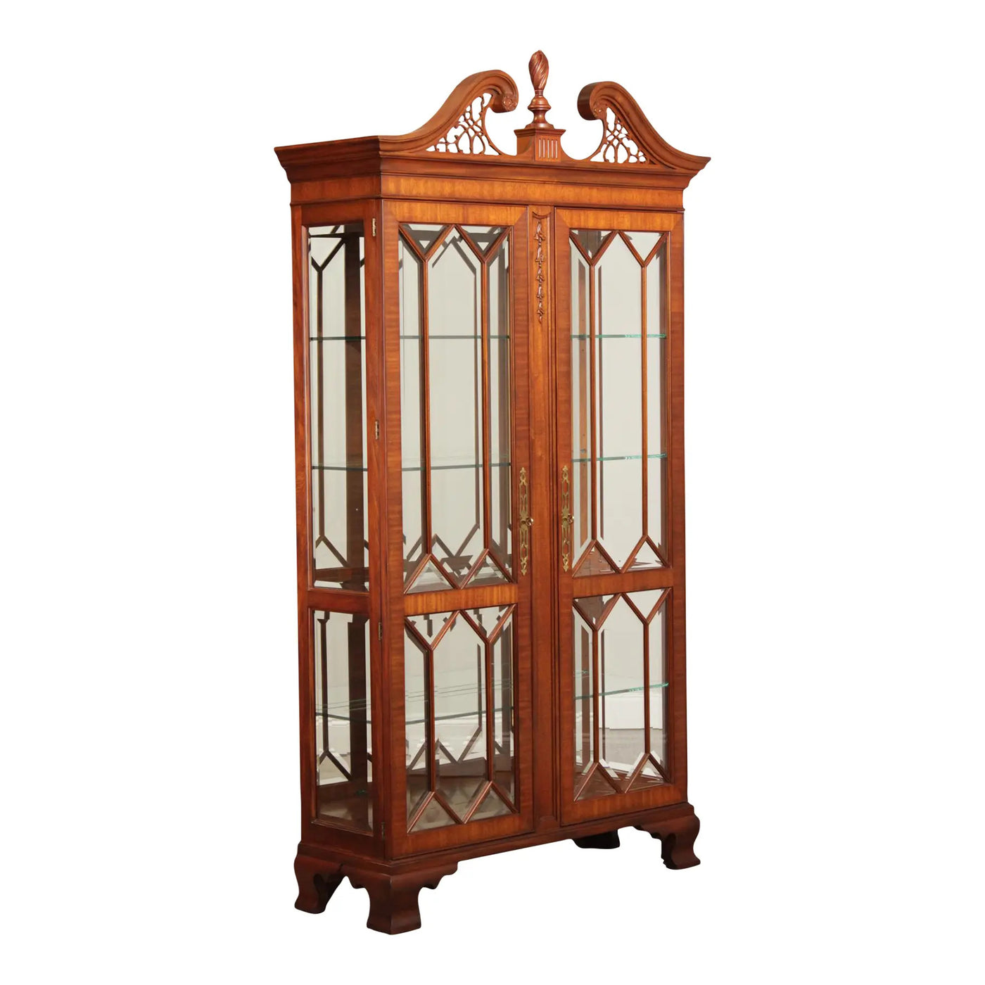 Georgian Style Mahogany Display Case Cabinet