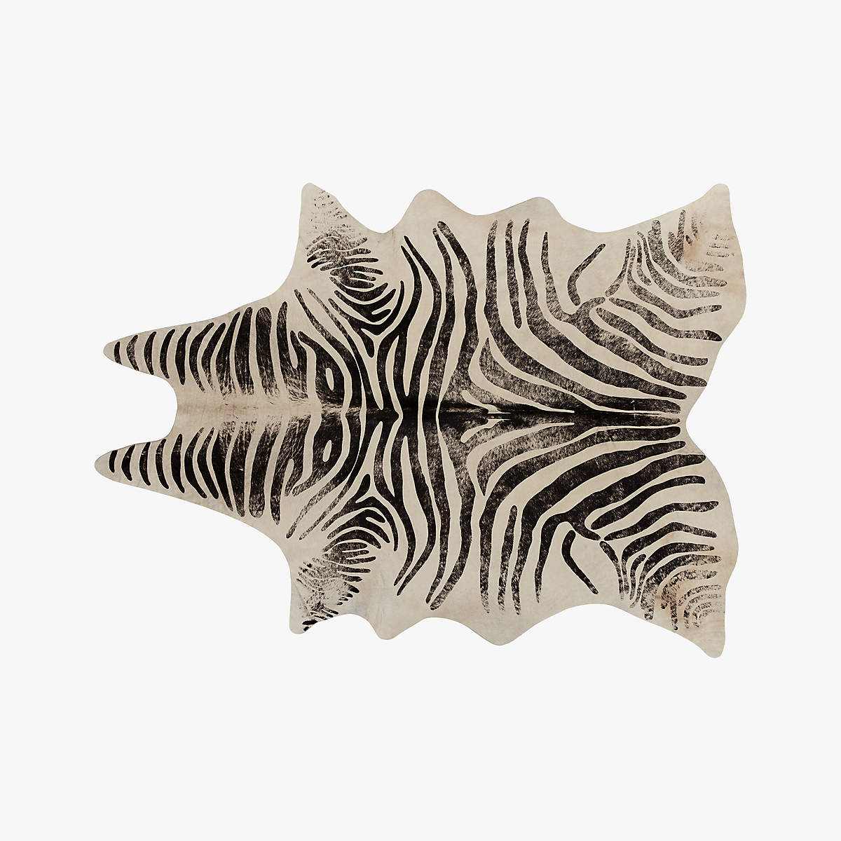 CB2 Distressed Faux Zebra Hide Rug