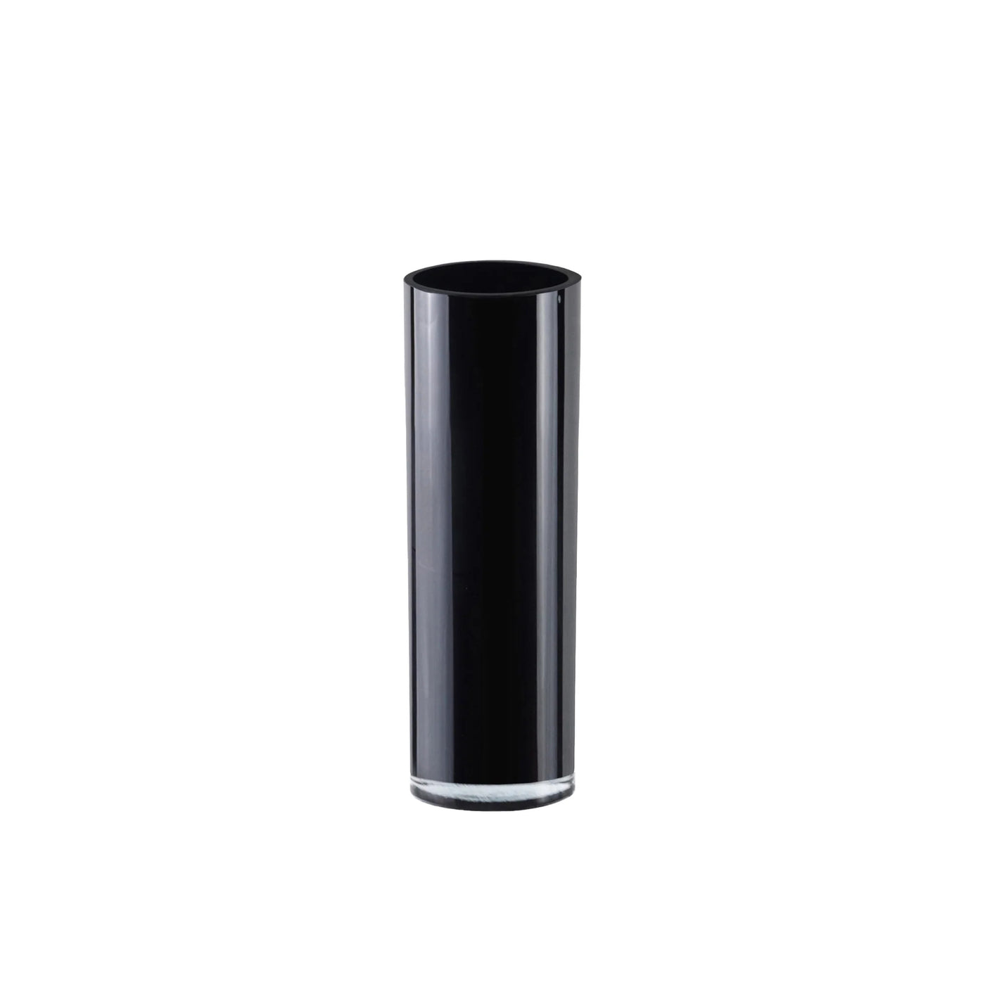 Hand-Blown Black Glass Cylinder Vase
