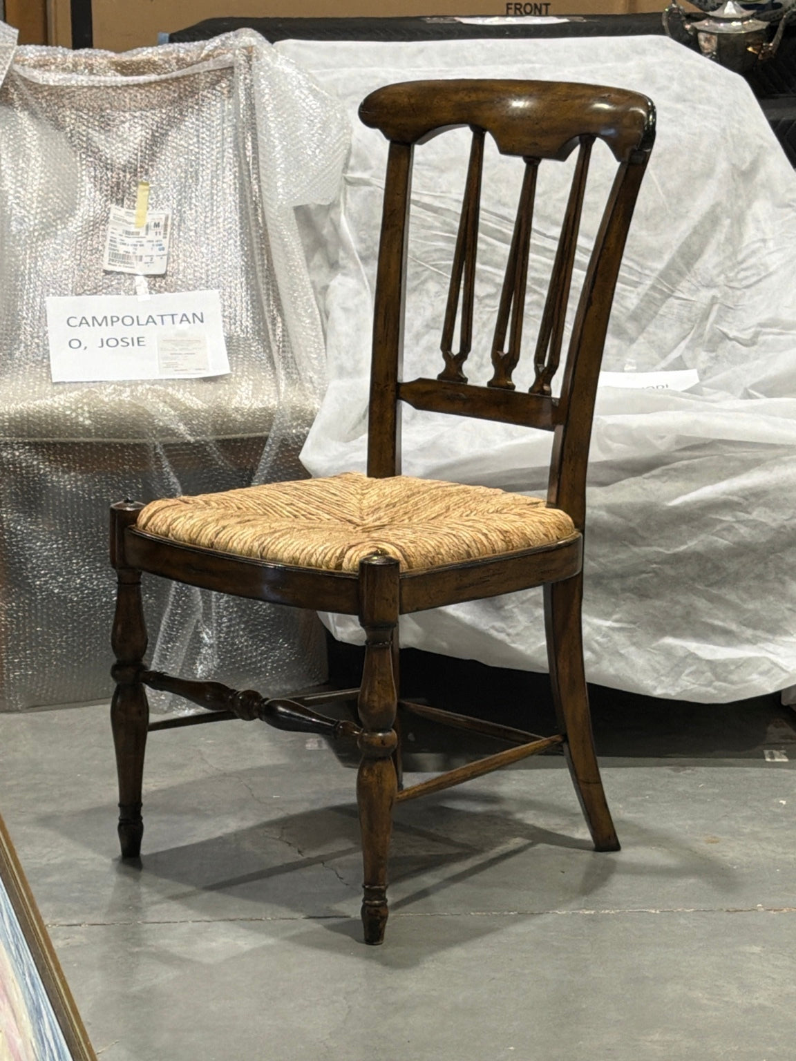Set of 6 Maitland-Smith Wellington Cottage Rush Chairs