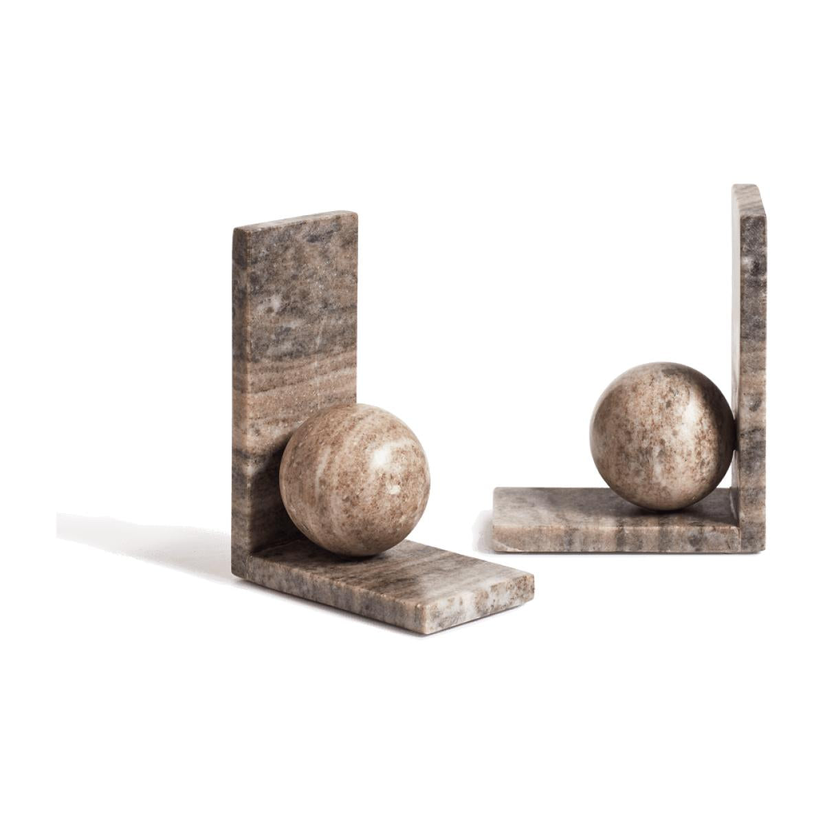 OKA Dorus Distressed Grey Marble Bookends