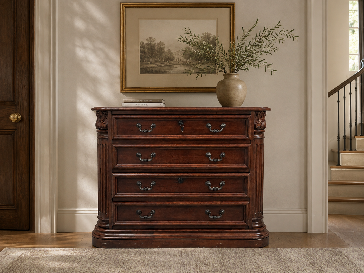 Hooker Seven Seas Cherry Filing Cabinet