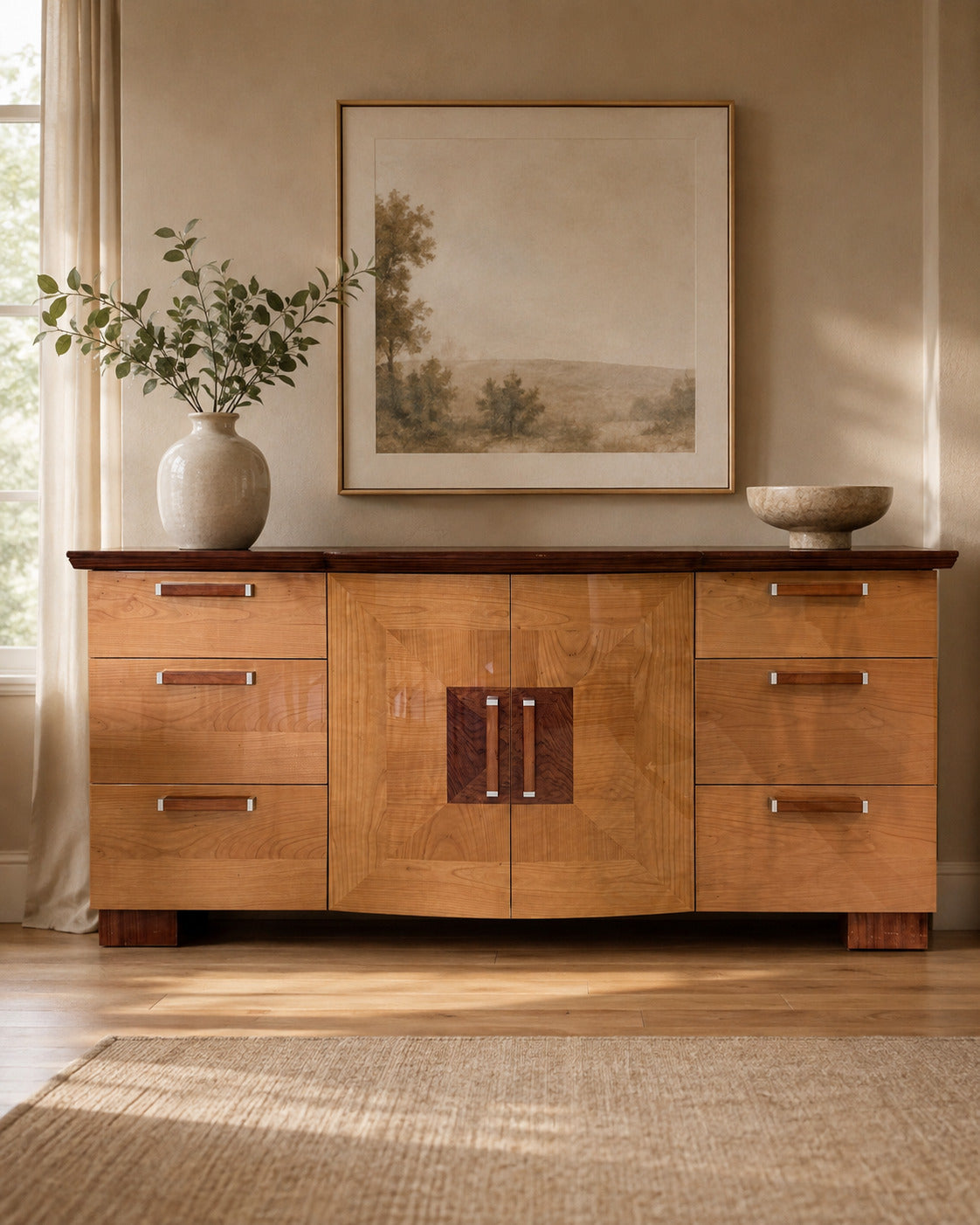 Italian Mid Century Modern Art Deco Credenza