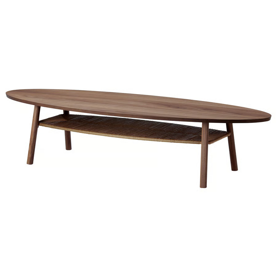 Scandinavian Modern Walnut Oval Coffee Table