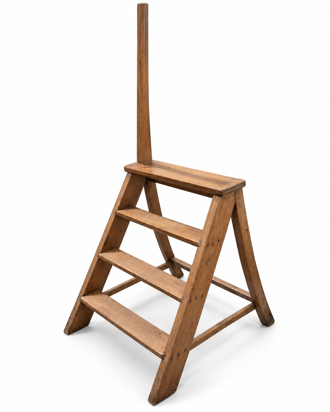 19th Century French Pine Library Ladder