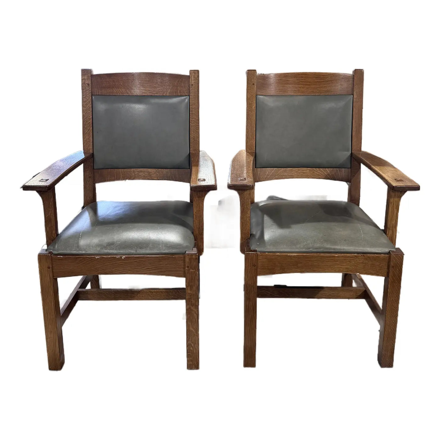 SET OF 2 Upholstered Back Cottage Arm Chair
