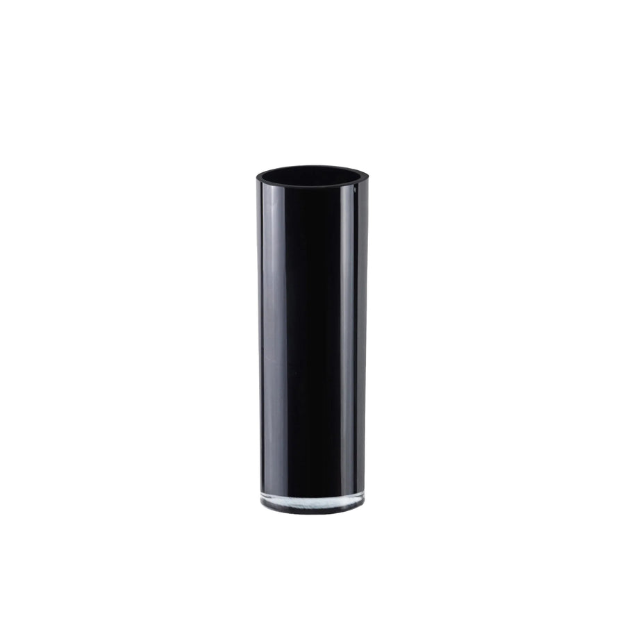 Hand-Blown Black Glass Cylinder Vase