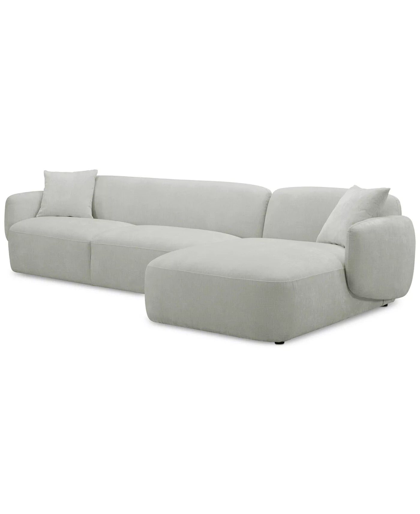 Vanilla Upholstered Left Facing Chaise Sectional
