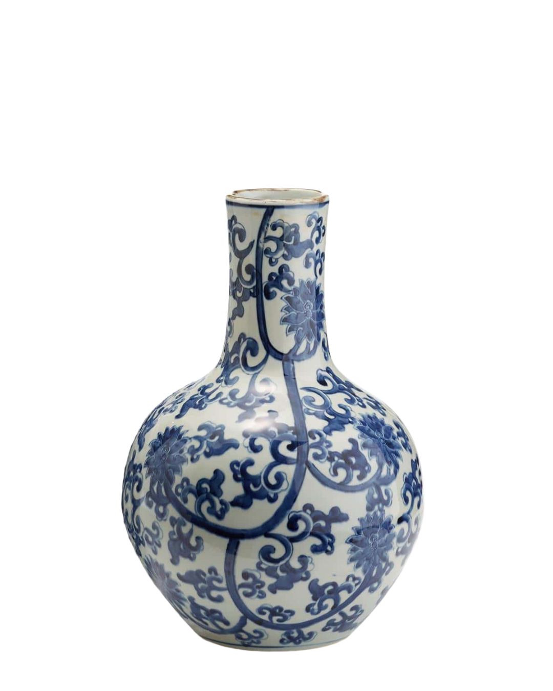 Blue and White Lotus Flower Vase