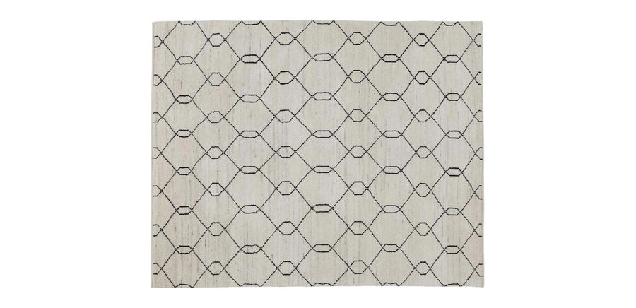 11' x 14' Tulu Trellis Rug, Natural/Black
