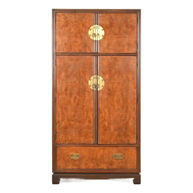 Vintage Drexel Heritage Burlwood Armoire Cabinet