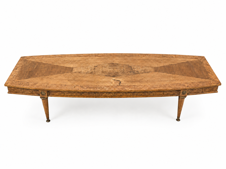 Vintage Mid-Century Burled Walnut Surfboard Coffee