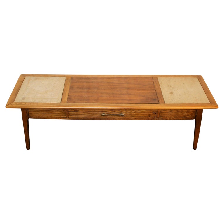Vintage Lane Walnut Travertine Coffee Table