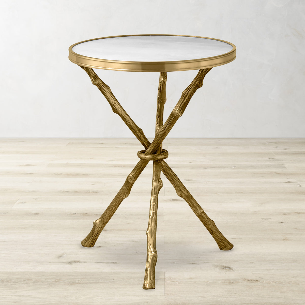 Williams Sonoma Faux Bois Marble Accent Table