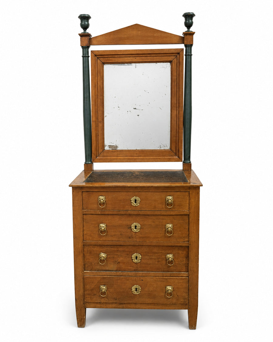 Antique French Directoire Commode With Mirror