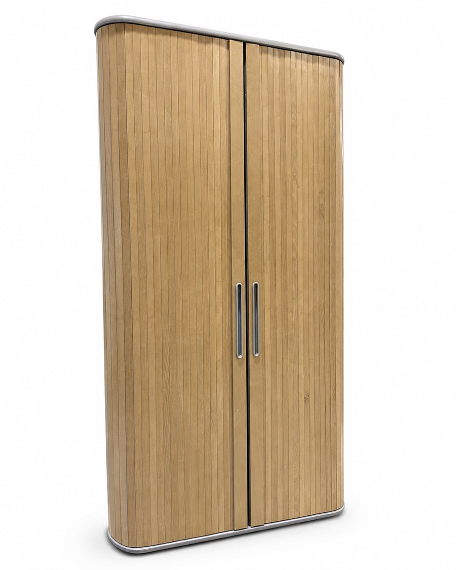 Mid-Century Modern Tambour Storage Cabinet