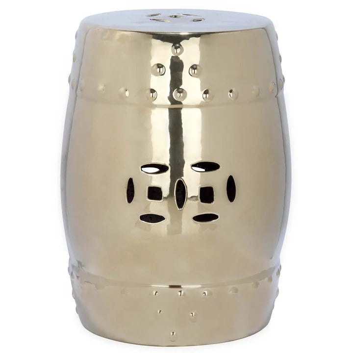 Gold Ceramic Ming Garden Stool