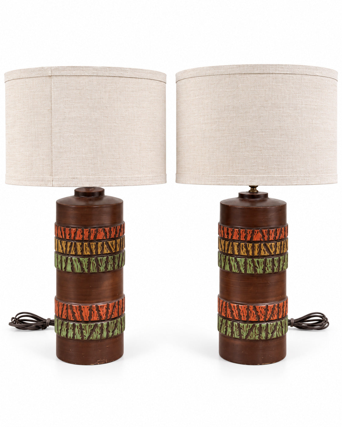 Vintage Mid-Century Modern Ceramic Lamps Pair