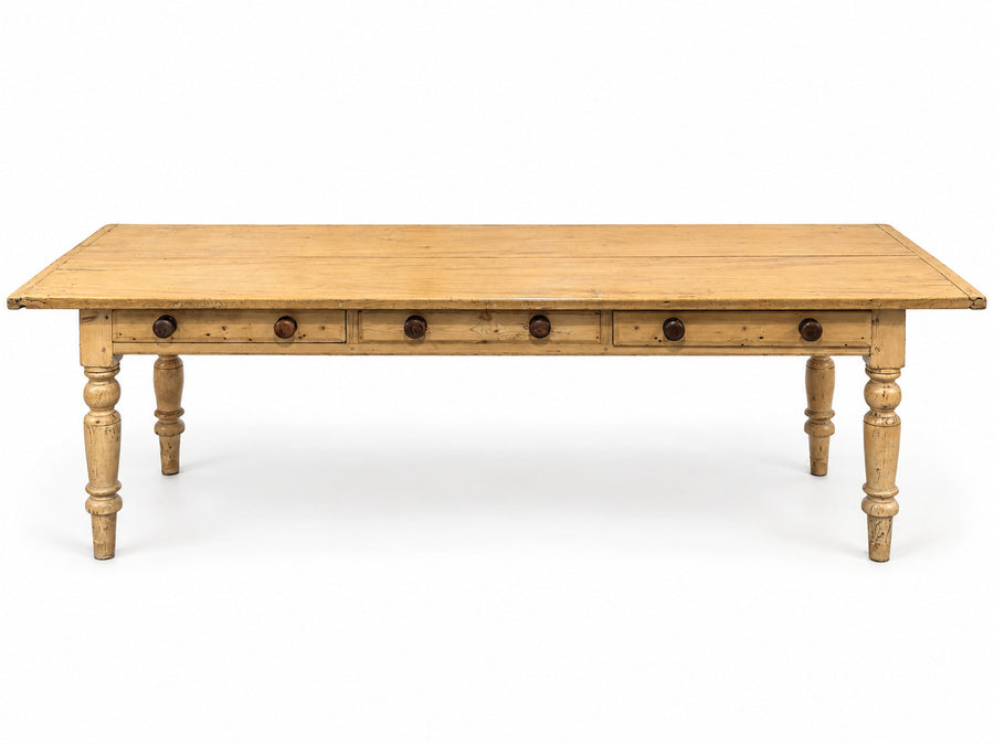Antique English Pine Farmhouse Dining Table