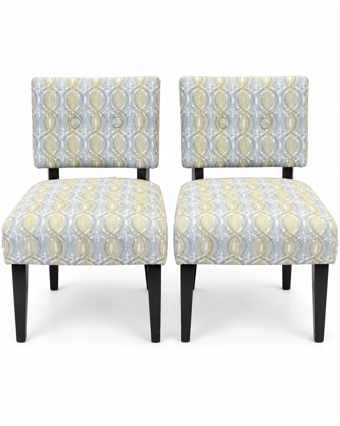Crate & Barrel Upholstered Slipper Chairs Pair