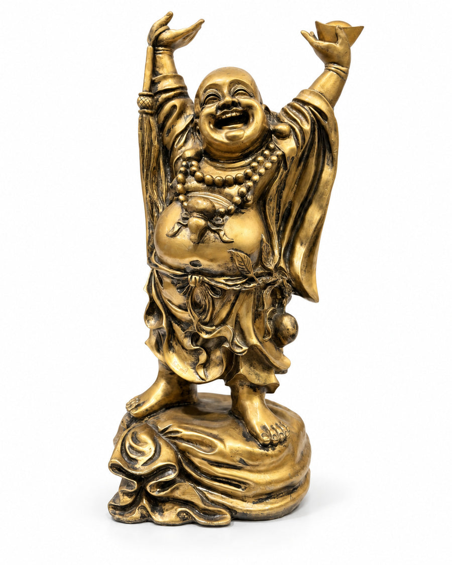 Vintage Large Ceramic Laughing Buddha Statue